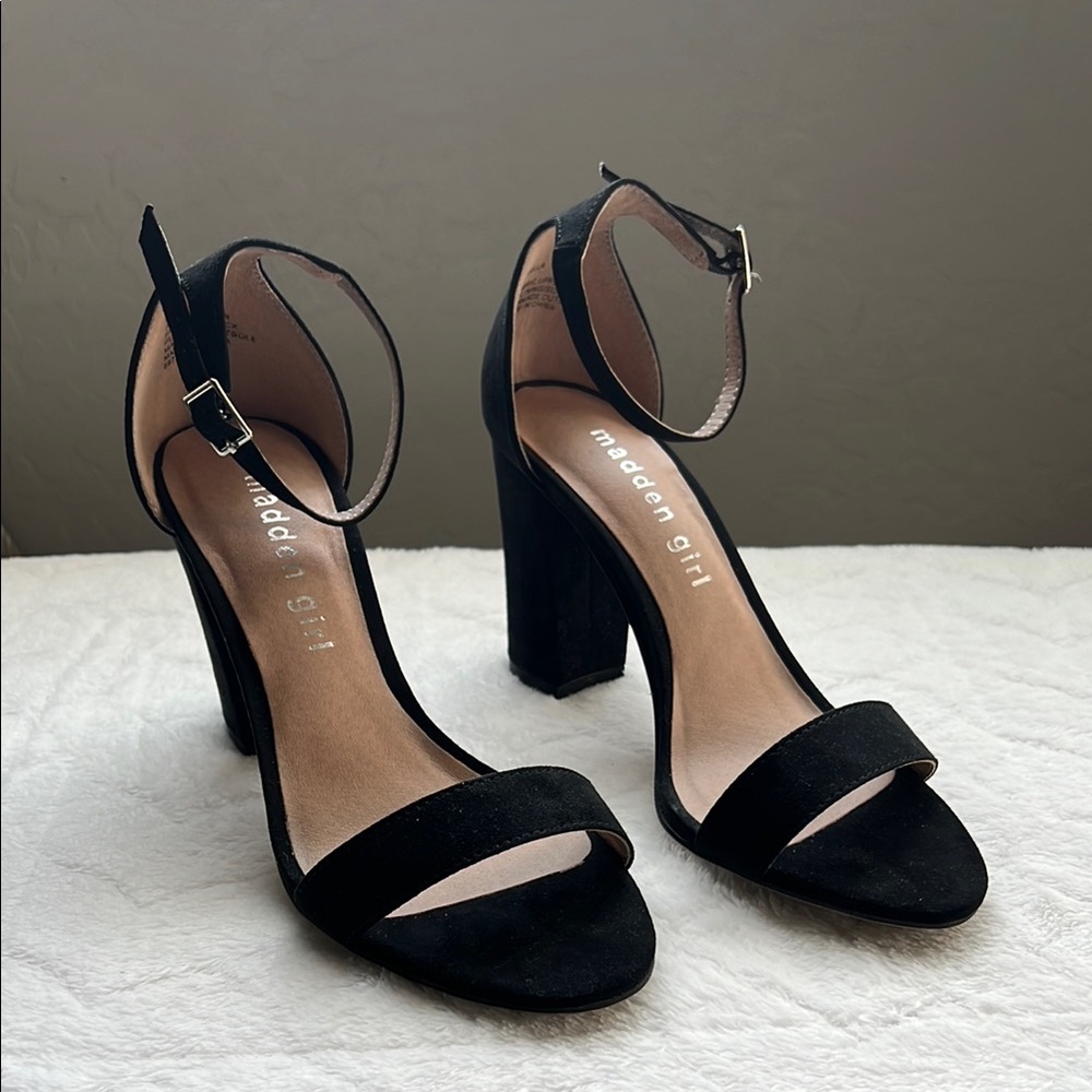 Madden Girl Black Ankle Strap Heel Sandal